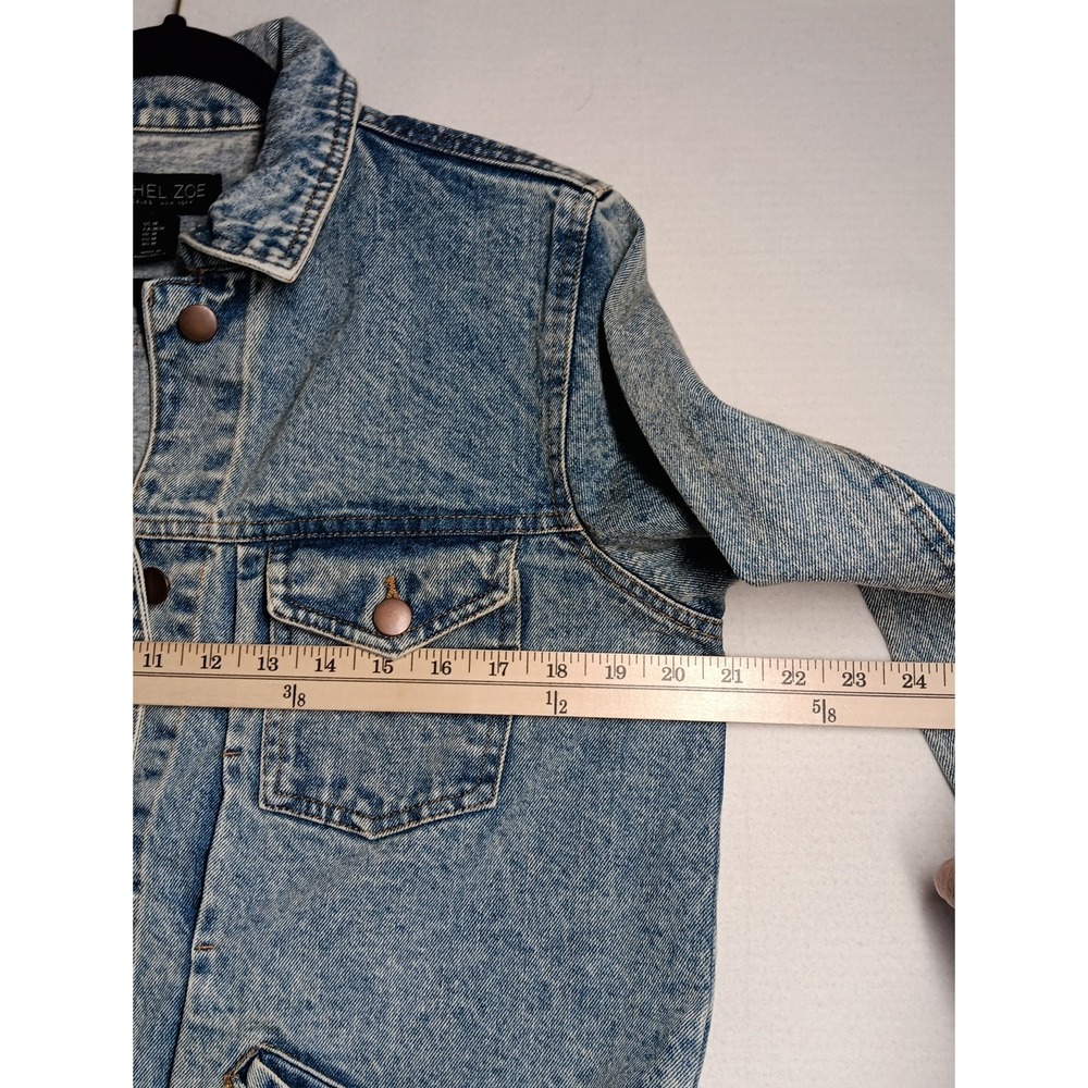 Rachel  Zoe Women's  Denim Jacket Button up  Light Wash Retro Motocycle Medium‎ - Picture 5 of 12